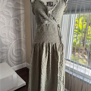 ASOS Sage Green Textured Midi Dress